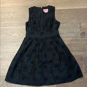 Kate Spade Black Cotton Eyelet Dress